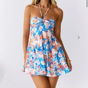 Hello Molly Exotic Blue and Pink Floral Dress